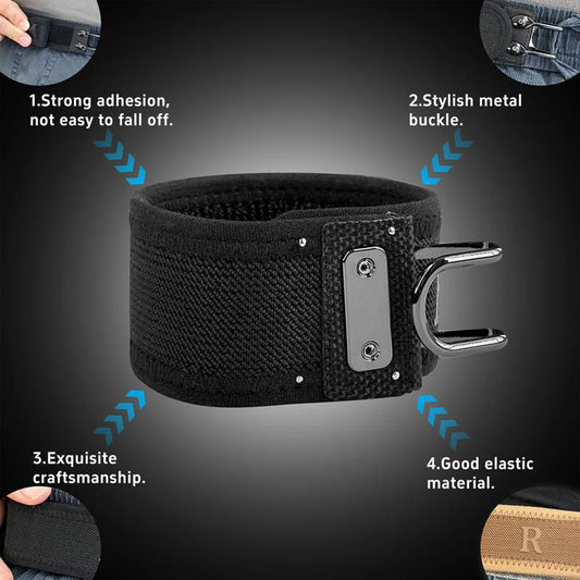 Metal Hook Tactical Elastic Belt No-Buckle Invisible Design | Soft Adjustable Side Tactical Belt