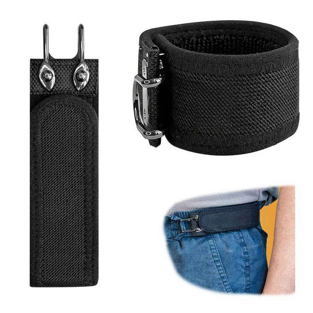 Metal Hook Tactical Elastic Belt No-Buckle Invisible Design | Soft Adjustable Side Tactical Belt