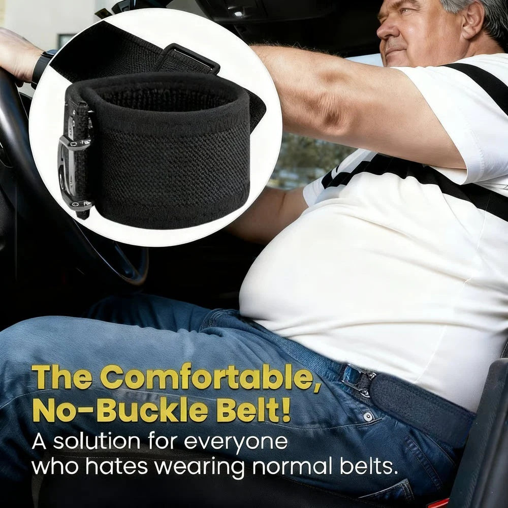 Metal Hook Tactical Elastic Belt No-Buckle Invisible Design | Soft Adjustable Side Tactical Belt