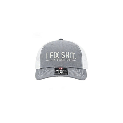 🔥Limited-Time: Buy 2,Get 1 Free!🔥Mesh Back Trucker Cap with "I Fix Shit" Embroidery – Breathable Outdoor Sun Hat🧢☀️