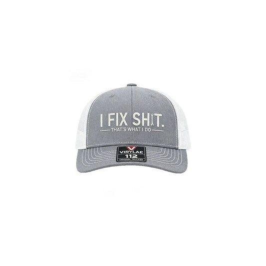 🔥Limited-Time: Buy 2,Get 1 Free!🔥Mesh Back Trucker Cap with "I Fix Shit" Embroidery – Breathable Outdoor Sun Hat🧢☀️