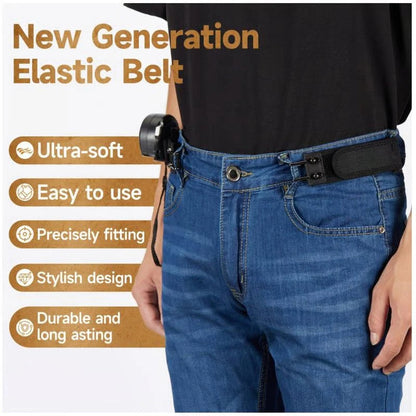 Metal Hook Tactical Elastic Belt No-Buckle Invisible Design | Soft Adjustable Side Tactical Belt