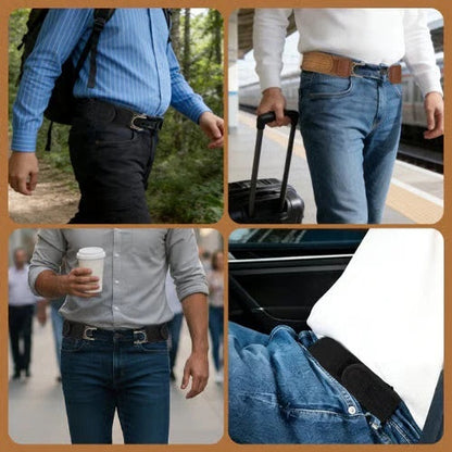 Metal Hook Tactical Elastic Belt No-Buckle Invisible Design | Soft Adjustable Side Tactical Belt