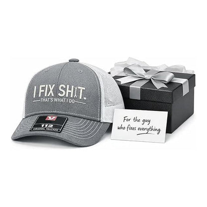 🔥Limited-Time: Buy 2,Get 1 Free!🔥Mesh Back Trucker Cap with "I Fix Shit" Embroidery – Breathable Outdoor Sun Hat🧢☀️