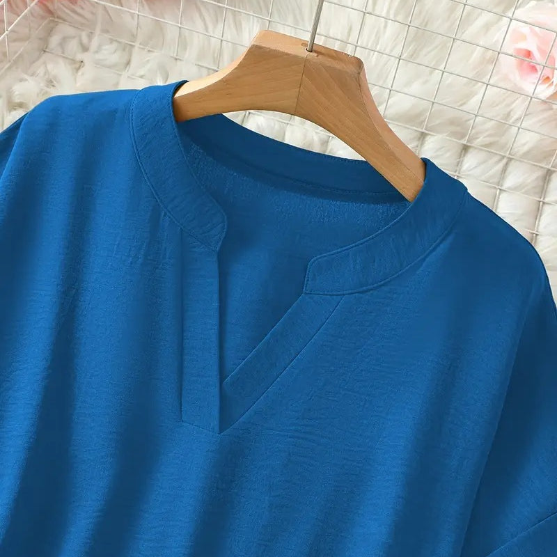 🌸Spring Sale 50% OFF! Buy 2 Get 1 Free! 👕Fashion Loose Solid Color Short Sleeve Top