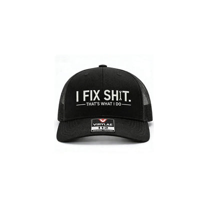 🔥Limited-Time: Buy 2,Get 1 Free!🔥Mesh Back Trucker Cap with "I Fix Shit" Embroidery – Breathable Outdoor Sun Hat🧢☀️