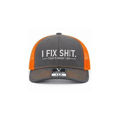 🔥Limited-Time: Buy 2,Get 1 Free!🔥Mesh Back Trucker Cap with "I Fix Shit" Embroidery – Breathable Outdoor Sun Hat🧢☀️