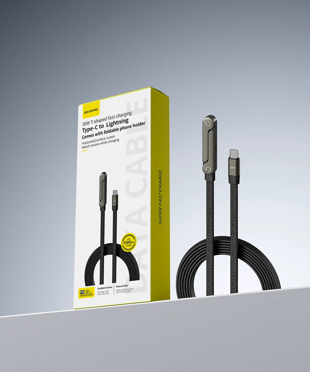 🔥Limited-Time Offer: Buy One, Get One Free!🔥240W Super Fast Charging 2-in-1 Charging Cable & Phone Stand