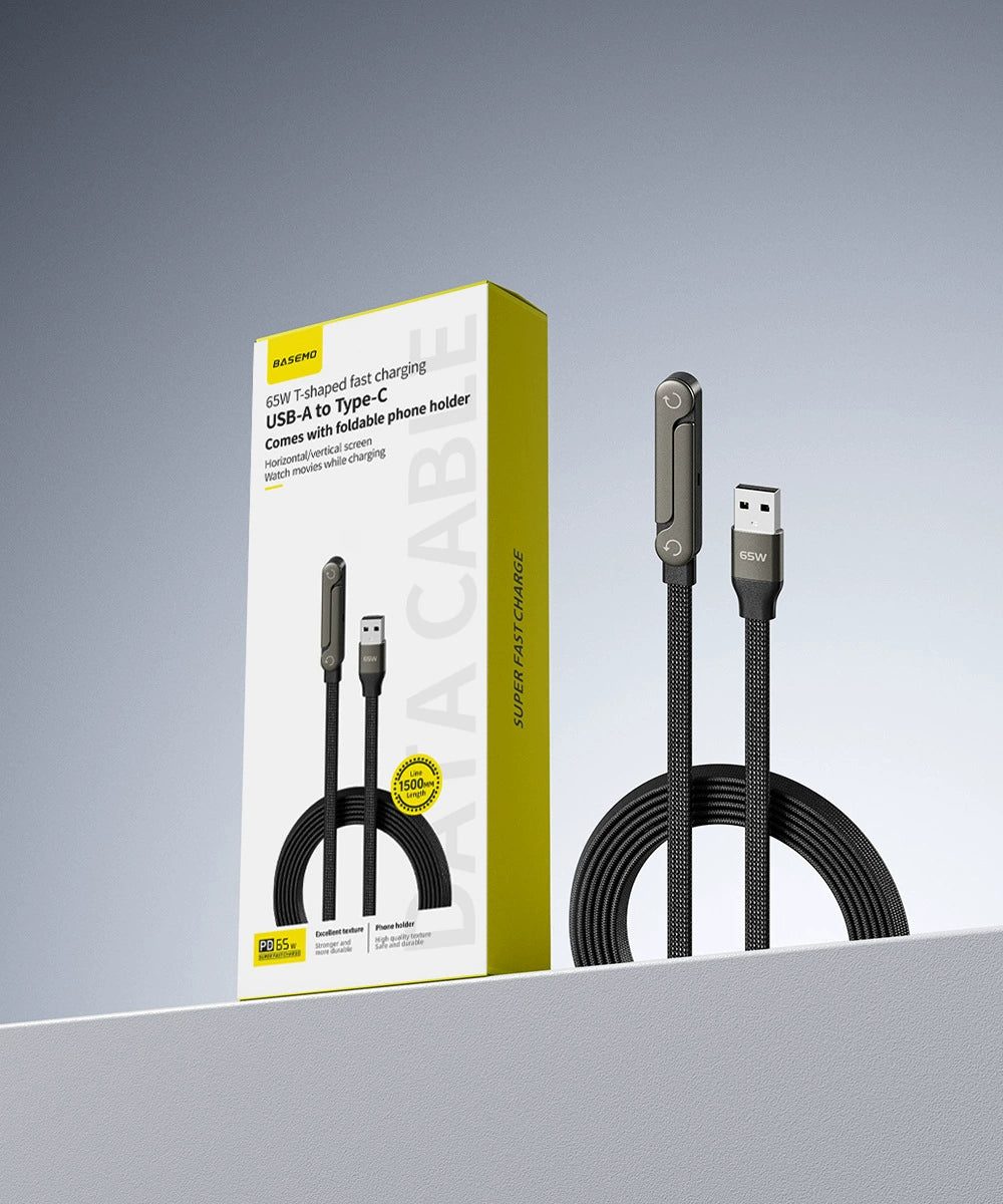🔥Limited-Time Offer: Buy One, Get One Free!🔥240W Super Fast Charging 2-in-1 Charging Cable & Phone Stand