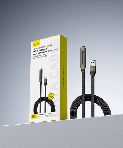 🔥Limited-Time Offer: Buy One, Get One Free!🔥240W Super Fast Charging 2-in-1 Charging Cable & Phone Stand