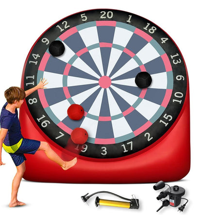 Premium Inflatable Giant Kick Darts (15+ Ways to Play) - Jumbo Soccer Dartboard with Air Pump