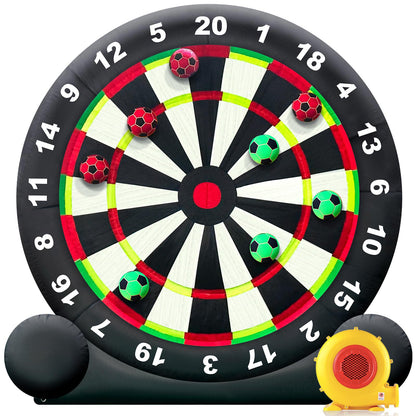 Premium Inflatable Giant Kick Darts (15+ Ways to Play) - Jumbo Soccer Dartboard with Air Pump
