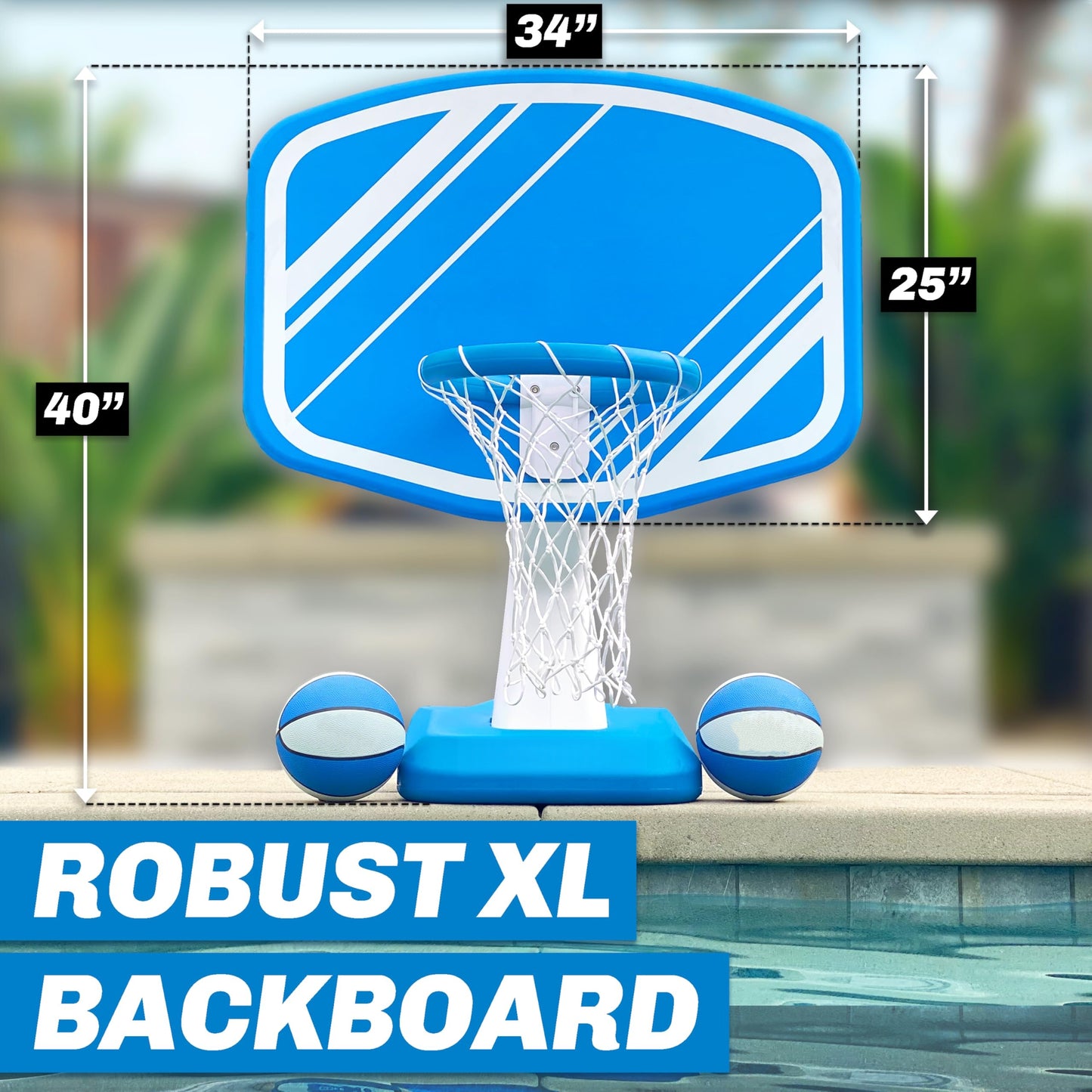 🔥Limited-Time Offer✨Swimming Pool Basketball Game, Includes Poolside Water Basketball Hoop, 2 Balls and Pump