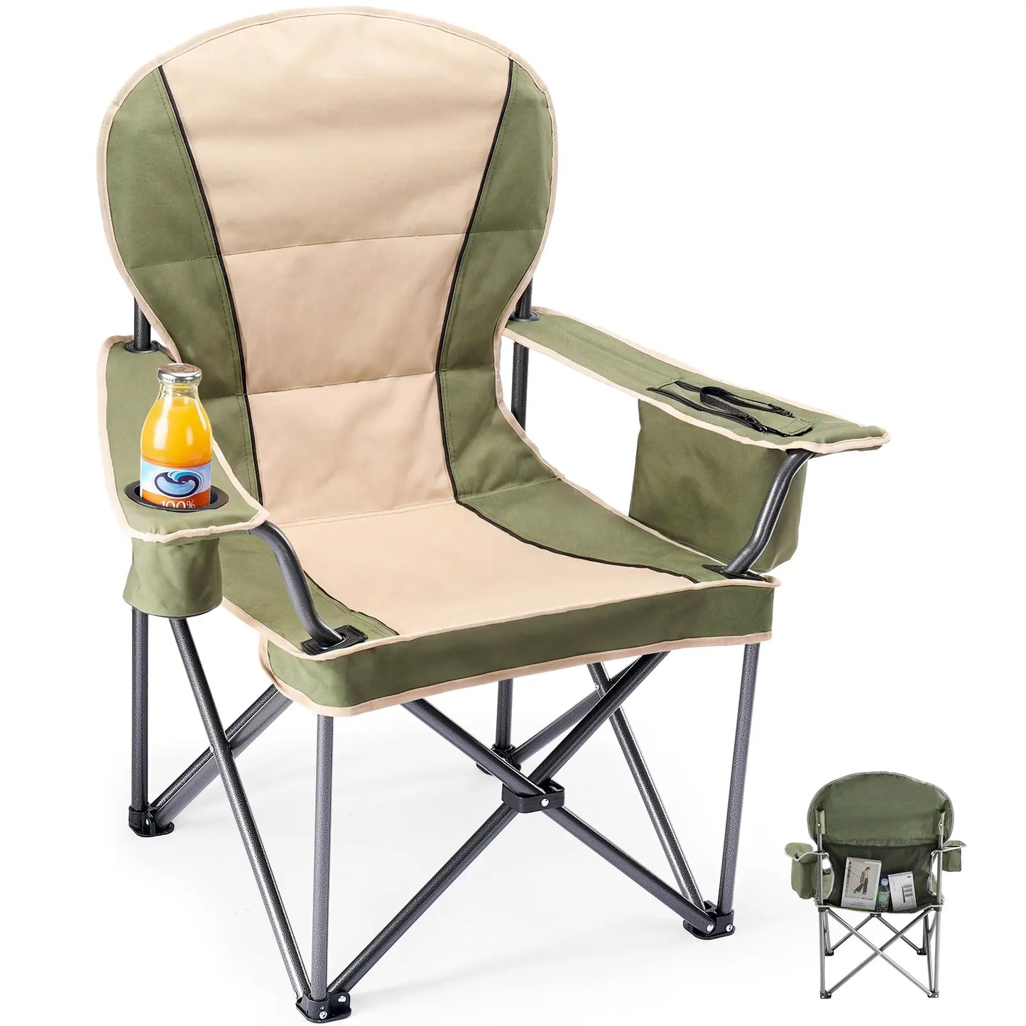 🔥Limited-Time Offer✨Comfort Folding Camping Chair，With 440 Lbs Capacity