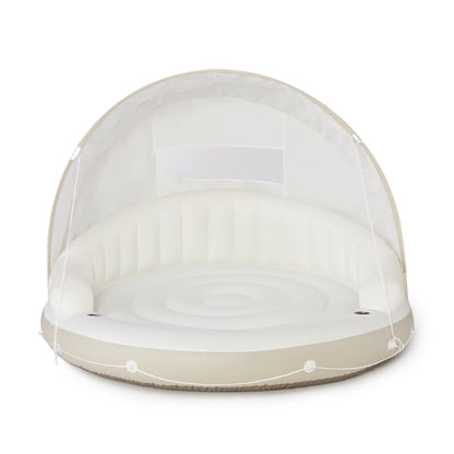 🏆Flash Sale⚡ 50K+ SOLD!🔥Canopy Island Inflatable Pool Float: Built-in Cup Holders – Detachable Sunshade – 440lb Max Weight Capacity – 78.5" x 59"