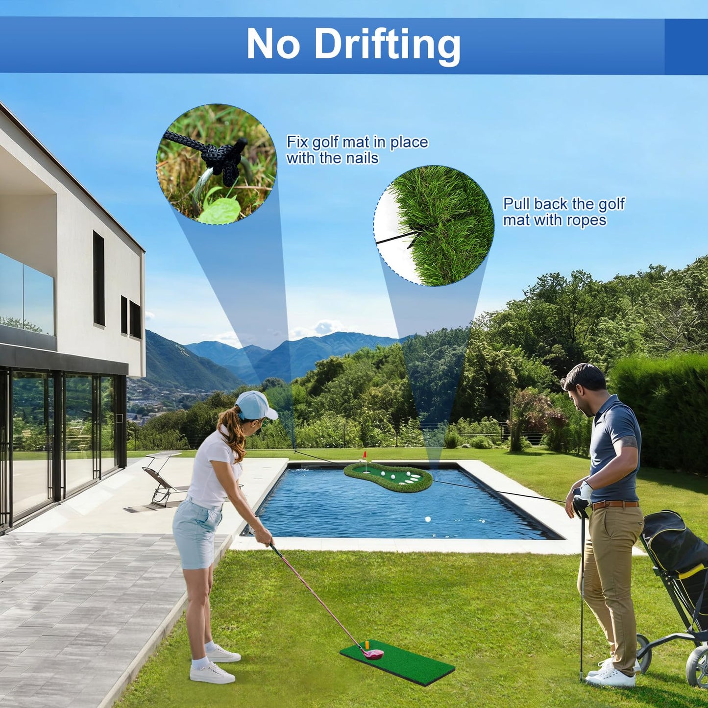 ⏰60% OFF Tonight Only✨No Drifting Floating Chipping Green Mat with Ball Retriever Game Set
