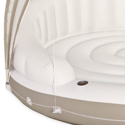 🏆Flash Sale⚡ 50K+ SOLD!🔥Canopy Island Inflatable Pool Float: Built-in Cup Holders – Detachable Sunshade – 440lb Max Weight Capacity – 78.5" x 59"